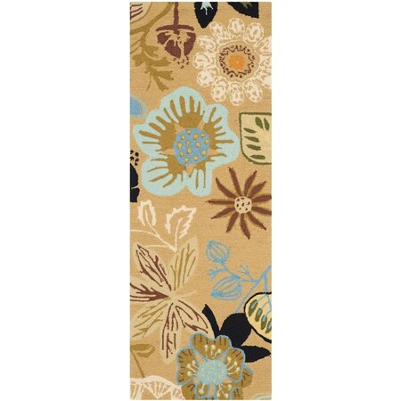 Safavieh 2 ft.-3 in. x 6 ft. Four Seasons Hand Hooked Runner RugTaupe & Multicolor FRS472A-26